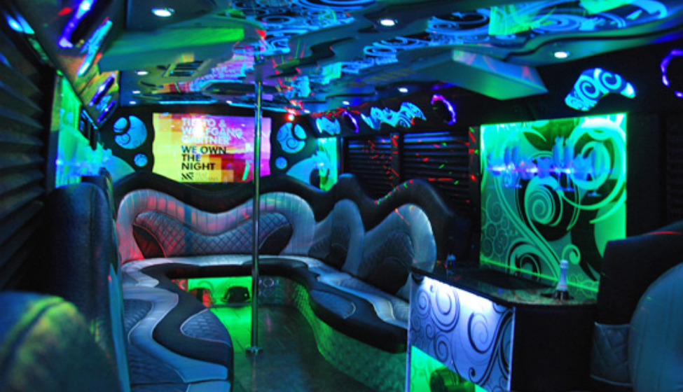 the interior of a part bus